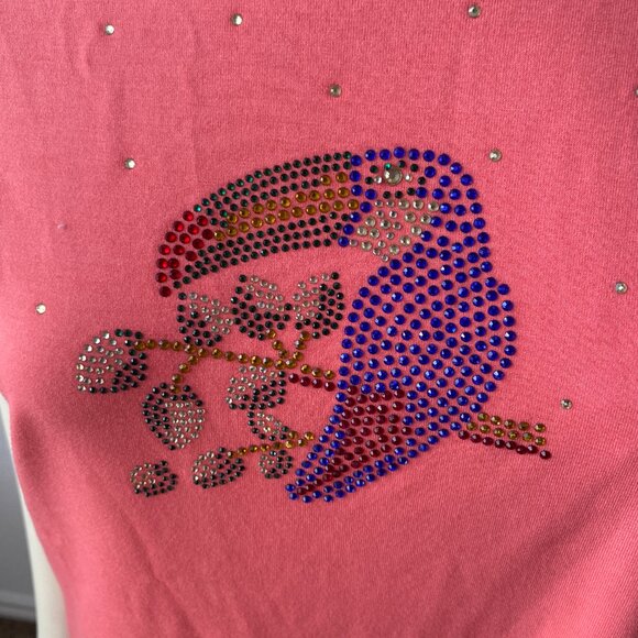 Princess Cruises women bling Rhinestone beaded Blue or Coral Top tee Size L NEW - Picture 6 of 7